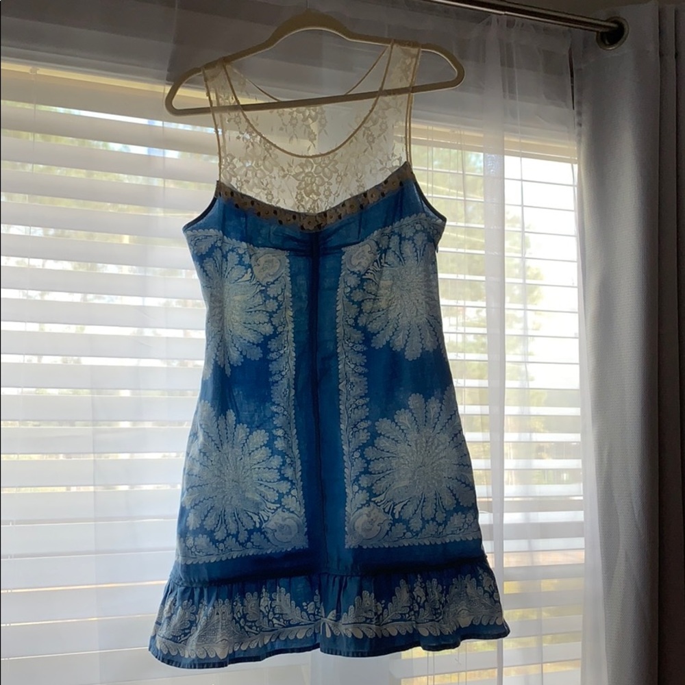 Free people sheer lace neckline dress. A beauty!!